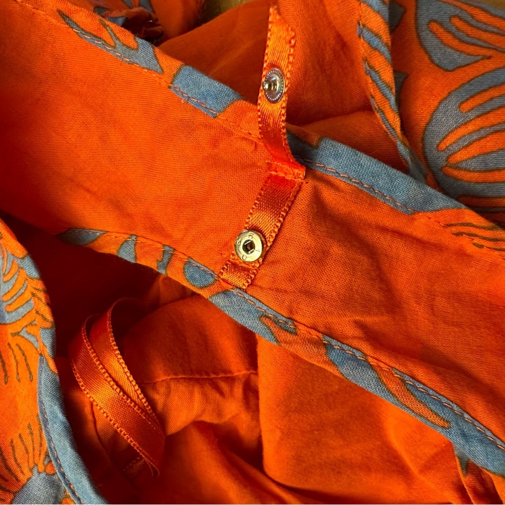 Talbots Orange and Blue Floral Midi Dress-2P - Picture 8 of 11